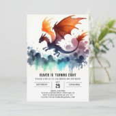 Invitation Dragon puissant Anniversaire numérique (Debout devant)
