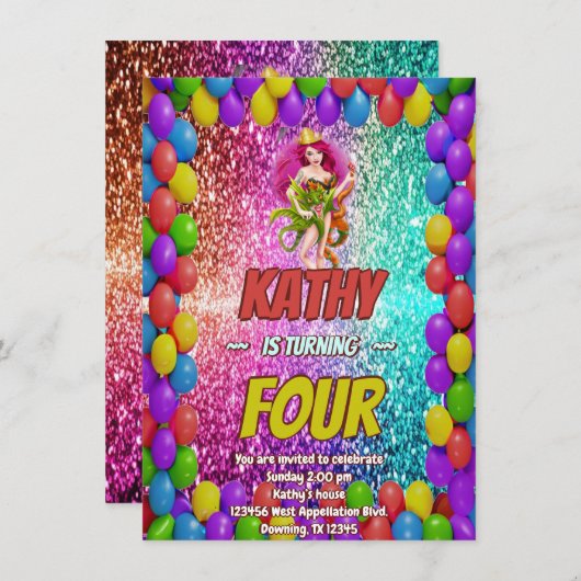 Invitation Dragon Queen Imaginaire Midlevel Royal Magic Anniv (Devant / Derrière)