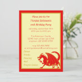 Invitation Dragon Red Gold Enfant ou adulte fête d'anniversai (Debout devant)
