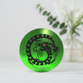 INVITATION DRAGON SERPENT NOIR ÉMERAUDE VERTE PIERRE PRÉCIEUS (Debout devant)