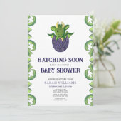 Invitation Dragon Sexe Hatching Bientôt Baby shower (Debout devant)