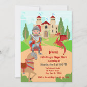 Invitation Dragon Slayer Knight Boy fête d'anniversaire (Devant)