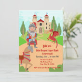Invitation Dragon Slayer Knight Boy fête d'anniversaire (Debout devant)