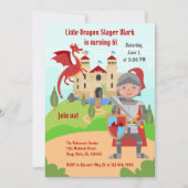 Invitation Dragon Slayer Knight Boy fête d'anniversaire (Devant)