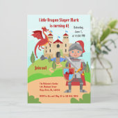 Invitation Dragon Slayer Knight Boy fête d'anniversaire (Debout devant)