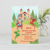 Invitation Dragon Slayer Knight Boy fête d'anniversaire (Debout devant)