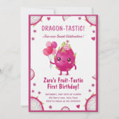 Invitation Dragon-Tastic Dragon Fruit First Birthday (Devant)
