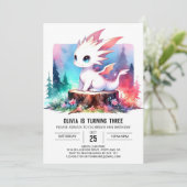 Invitation Dragon Thème Minimaliste Anniversaire (Debout devant)