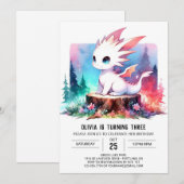 Invitation Dragon Thème Minimaliste Anniversaire (Devant / Derrière)