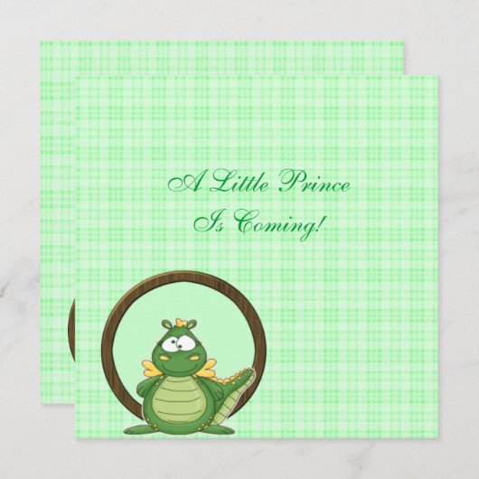 Invitation Dragon vert (Devant / Derrière)