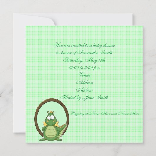 Invitation Dragon vert (Dos)