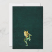 Invitation Dragon vert foncé avec baby shower d'oeuf d'or (Dos)