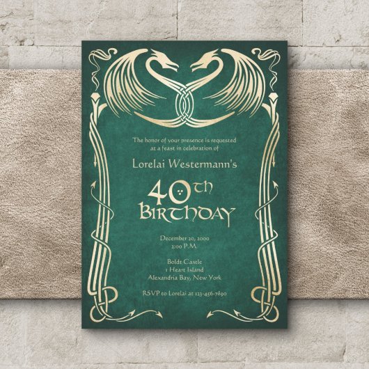 Invitation Dragon Viking Celtique 40e anniversaire
