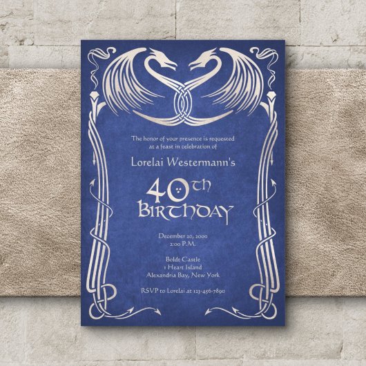Invitation Dragon Viking Celtique 40e anniversaire