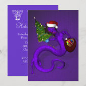 Invitation Dragon violet (Devant / Derrière)