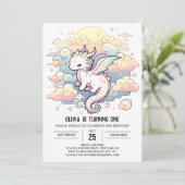 Invitation Dragon Whimsical 1er Anniversaire (Debout devant)