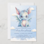 Invitation Dragon Whimsical Baby Boy Douche (Devant)