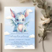 Invitation Dragon Whimsical Baby Boy Douche