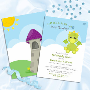 Invitation Dragon Whimsical Virtual Baby Boy Shower