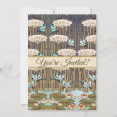 Invitation Dragonflies Water Lilies Marais Art Nouveau (Devant)
