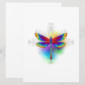 Invitation Dragonfly en arc-en-ciel (Devant / Derrière)