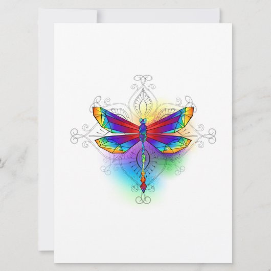 Invitation Dragonfly en arc-en-ciel (Devant)