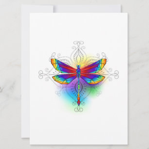 Invitation Dragonfly en arc-en-ciel