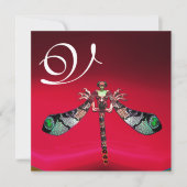 Invitation DRAGONFLY MONOGRAM FEMME, or bordeaux rouge (Devant)