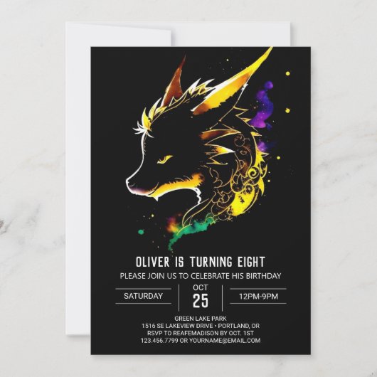 Invitation Dragon's Birthday Dreamland (Devant)