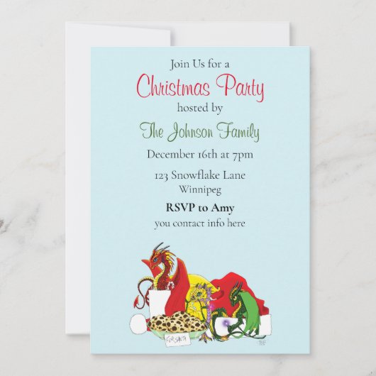 Invitation Dragons de Noël (Devant)