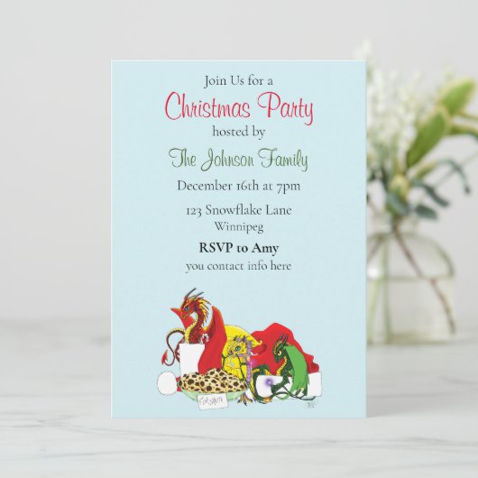 Invitation Dragons de Noël (Debout devant)