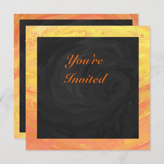 Invitation Dragons Oeil orange et noir Monogramme (Devant / Derrière)