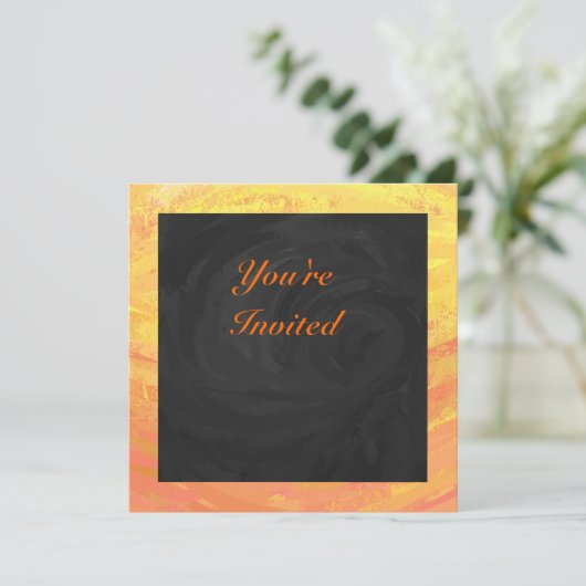 Invitation Dragons Oeil orange et noir Monogramme (Debout devant)