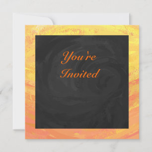 Invitation Dragons Oeil orange et noir Monogramme