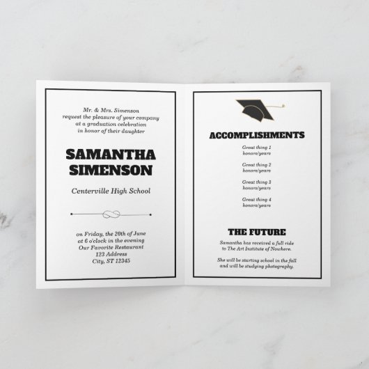 Invitation Dramatic Magazine Style Graduation Party (Intérieur)