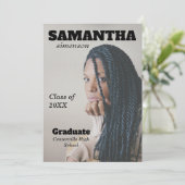 Invitation Dramatic Magazine Style Graduation Party (Debout devant)