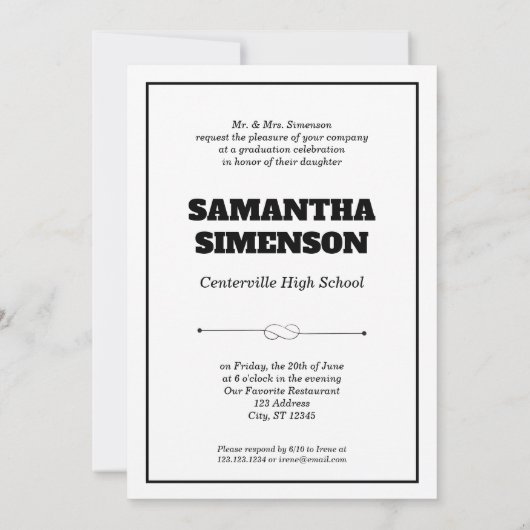 Invitation Dramatic Magazine Style Graduation Party (Dos)