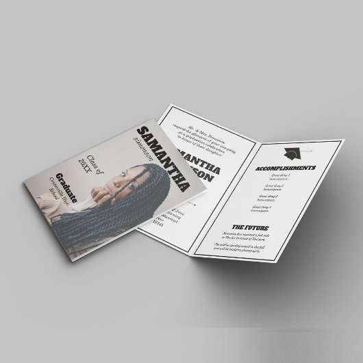 Invitation Dramatic Magazine Style Graduation Party