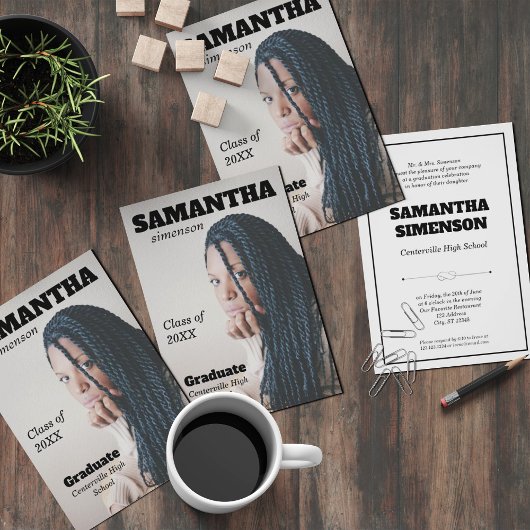 Invitation Dramatic Magazine Style Graduation Party