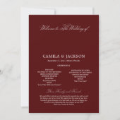Invitation  Dramatic Opera Burgundy Wedding Flat Program (Devant)