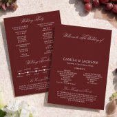 Invitation  Dramatic Opera Burgundy Wedding Flat Program