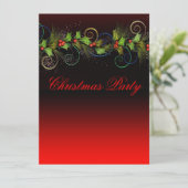 Invitation Dramatique Red Holly Corporate Christmas Party (Debout devant)
