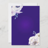 Invitation Dramatique violet foncé et Mariage floral Lilac (Dos)