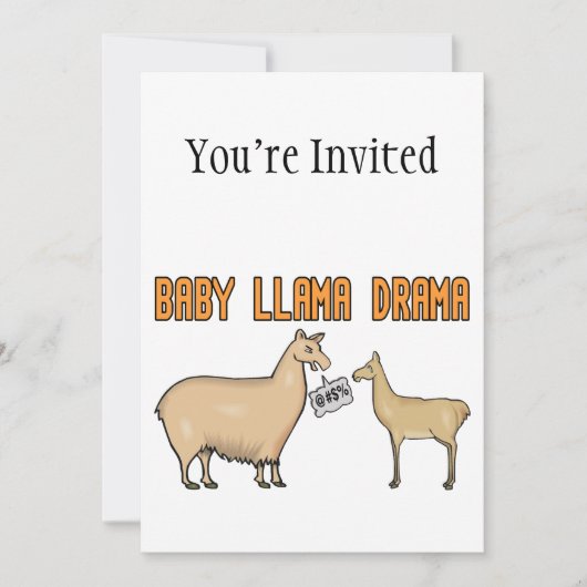 Invitation Drame de lama de bébé (Devant)