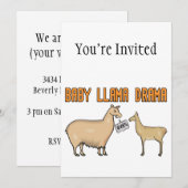Invitation Drame de lama de bébé (Devant / Derrière)