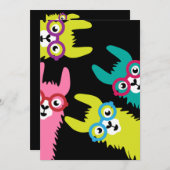 Invitation Drame Lama Camélidé Coloré (Devant / Derrière)