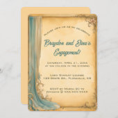 Invitation Drapé bleu et fleurs modifiables (Devant / Derrière)