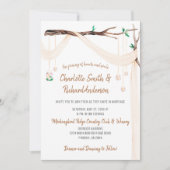 Invitation Drapé éclectique, Lumières de pots Mason, Mariage  (Devant)