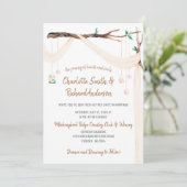 Invitation Drapé éclectique, Lumières de pots Mason, Mariage  (Debout devant)
