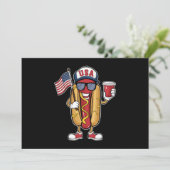 Invitation Drapeau 4 juillet Hotdog Funny Patriotique USA (Debout devant)